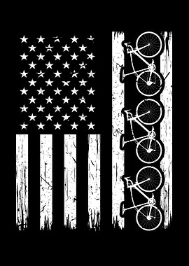 Bicycle Cycling USA Flag
