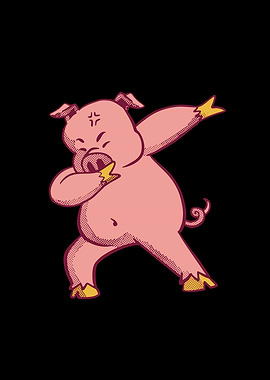 Dabbing pig character