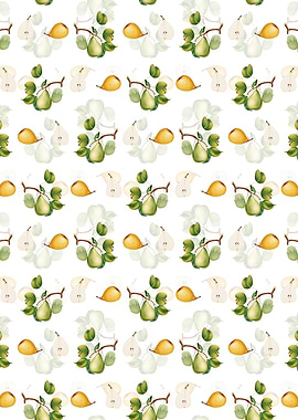 White Floral Pear Pattern