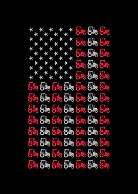 USA Tractor Flag July 4th