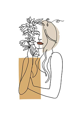 Female face bedroom decor