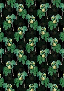 Floral Fig Branch Pattern