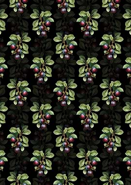 Floral Cherry Plum Pattern