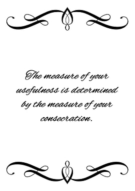 Useful Consecration ODB