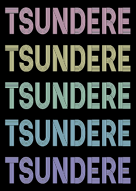 Retro Pastel Tsundere Text