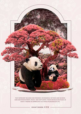 Panda cherry blossom japan