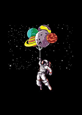 Astronaut Balloon Planet