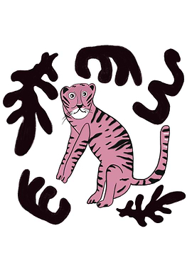 Pink tiger with Matisse