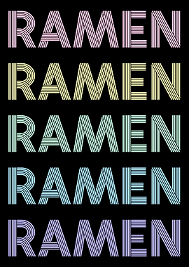 Retro Pastel Ramen Text