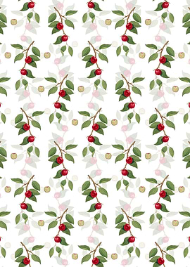 Floral Cherry Plum Pattern