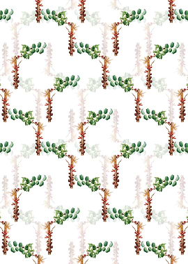 White Carob Flower Pattern