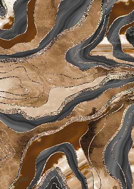 Earthy Marble Agate Gold