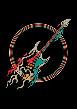 Burning Guitar Rock Music