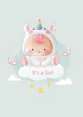 Baby Girl In Unicorn