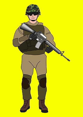 Soldier Holding a Rifle
