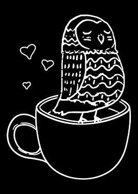 Minimalistic Coffee Owl