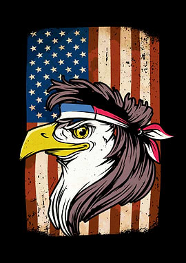 Patriotic Eagle Mullet USA