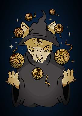 Cat Magician Wizard