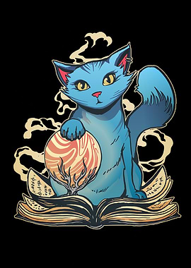 Cat Wizard Spellbook Magic