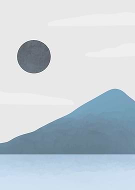 Mountain peak River Sky