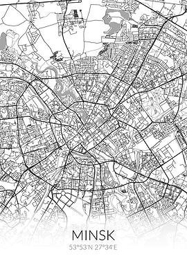 Minsk City Map White