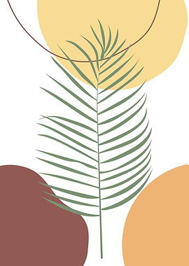 Green leaf geometric shape