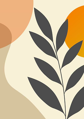 Sun with Tropical leaves