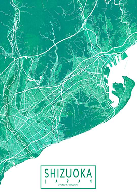 Shizuoka Map Watercolor