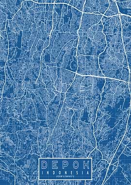 Depok City Map Blueprint