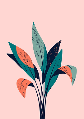 Colorful botanical leaves