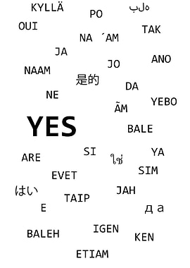 YES in different languages