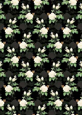 White Bengal Rose Pattern