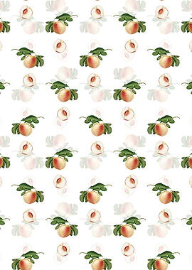 White Floral Peach Pattern