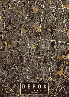 Depok City Map Pastel