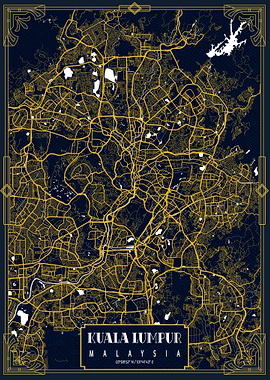 Kuala Lumpur Map Gold