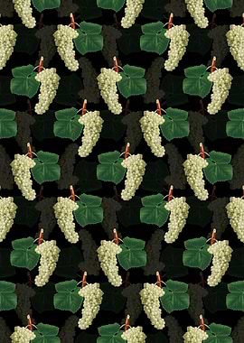 Floral White Grape Pattern