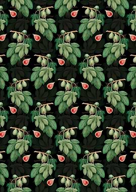 Vintage Floral Fig Pattern