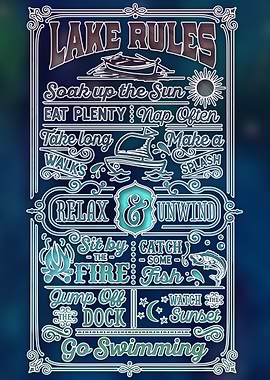 Funny Lake Rules Sign