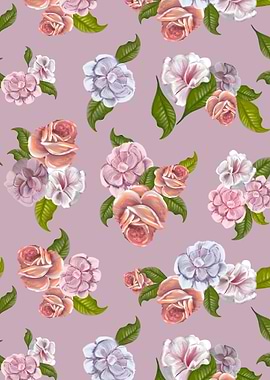 Pink hand drawn roses