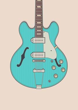 Turquoise Kasino Guitar