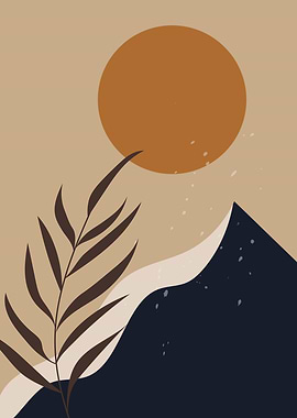 Tropical leaf Mountain sun