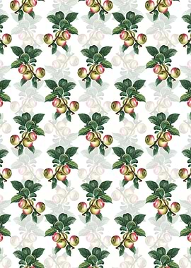 White Floral Apple Pattern