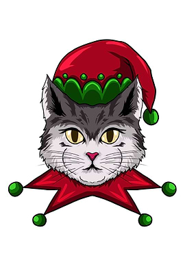 Funny Christmas Cat