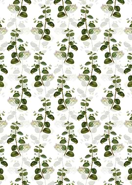 Floral Caper Plant Pattern