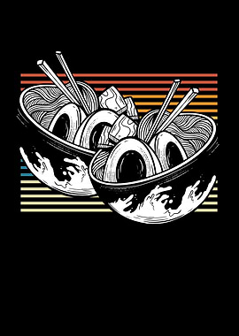 Ramen bowl retro vintage