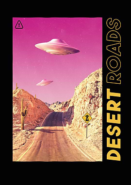 Alien desert roads Poster