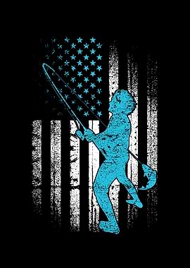 USA Flag Fishing Gift