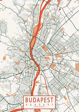 Budapest Map Bohemian