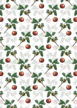 White Floral Apple Pattern