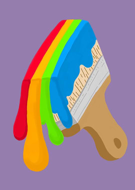 Brush With Melted Paint